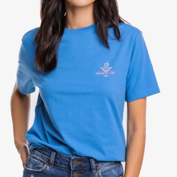 Southern Tide Large Tee Shirt Firework Flight Tee in Atlantic Blue NWT - Picture 3 of 12